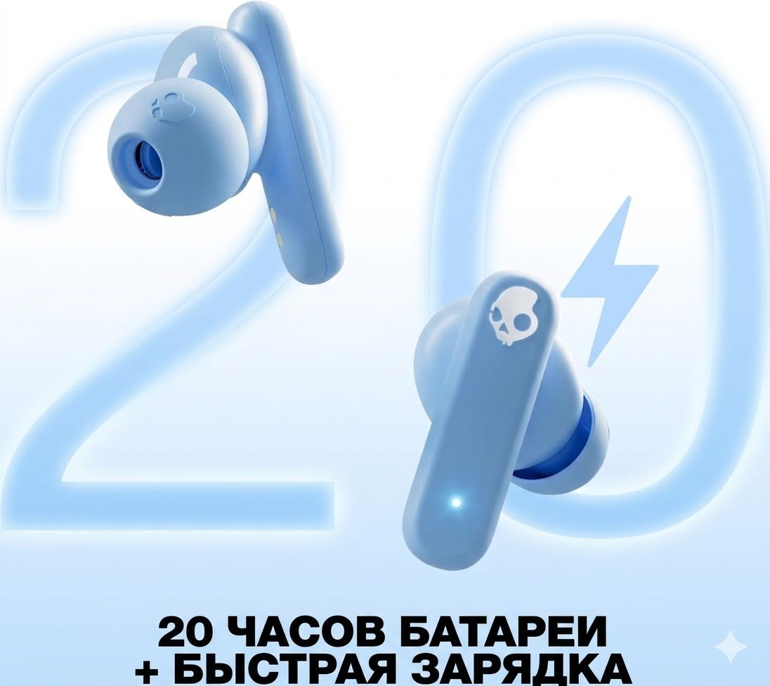 Наушники Skullcandy Smokin’ Buds синий купить,20391