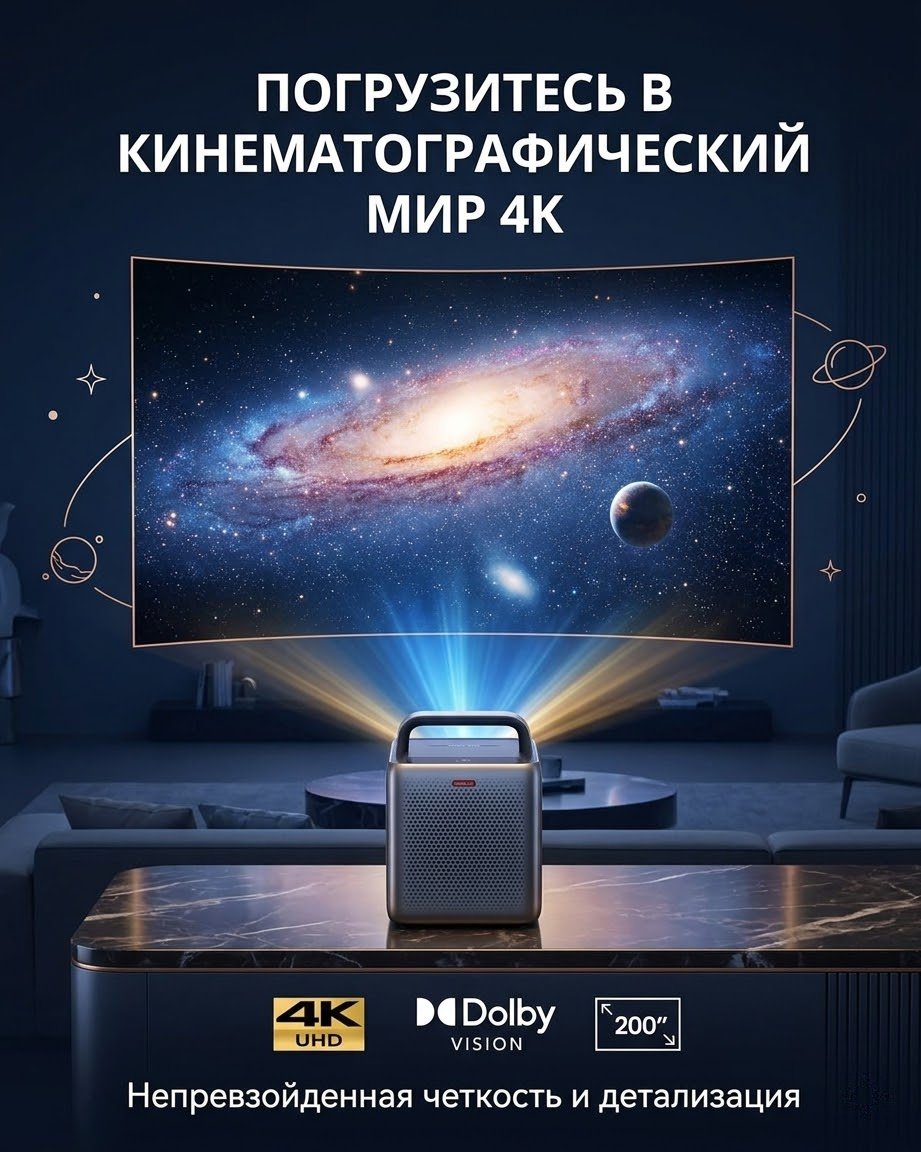 Проектор Soundcore Nebula Cosmos 4K SE серый купить,976546