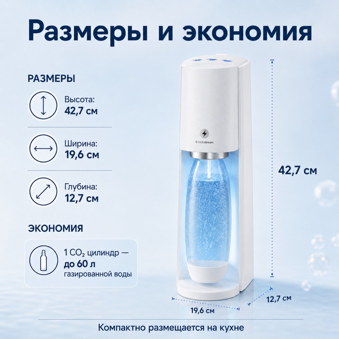 Sodastream сифон для газированной воды E-TERRA белый