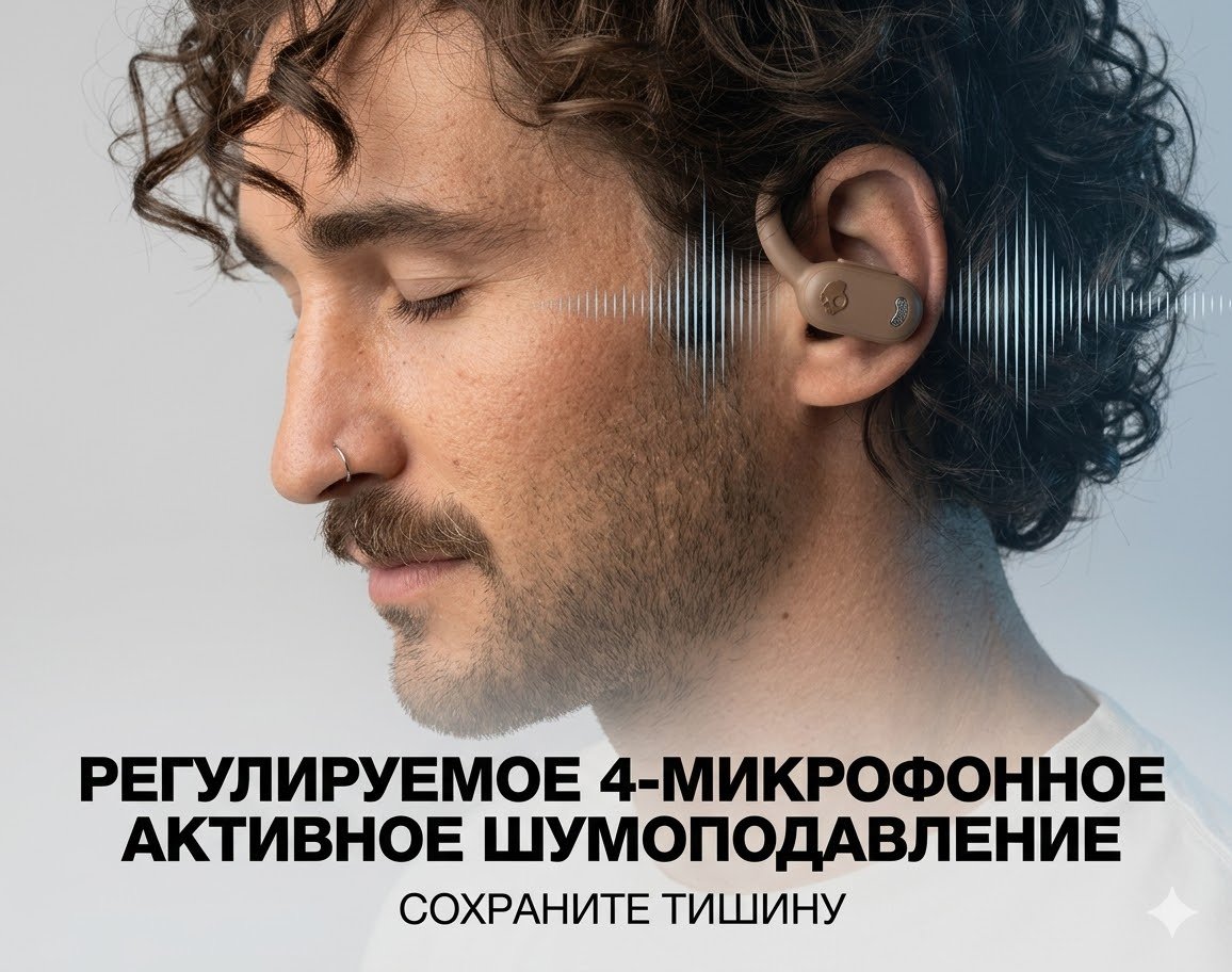 Наушники Skullcandy Push ANC Active коричневый купить,65519