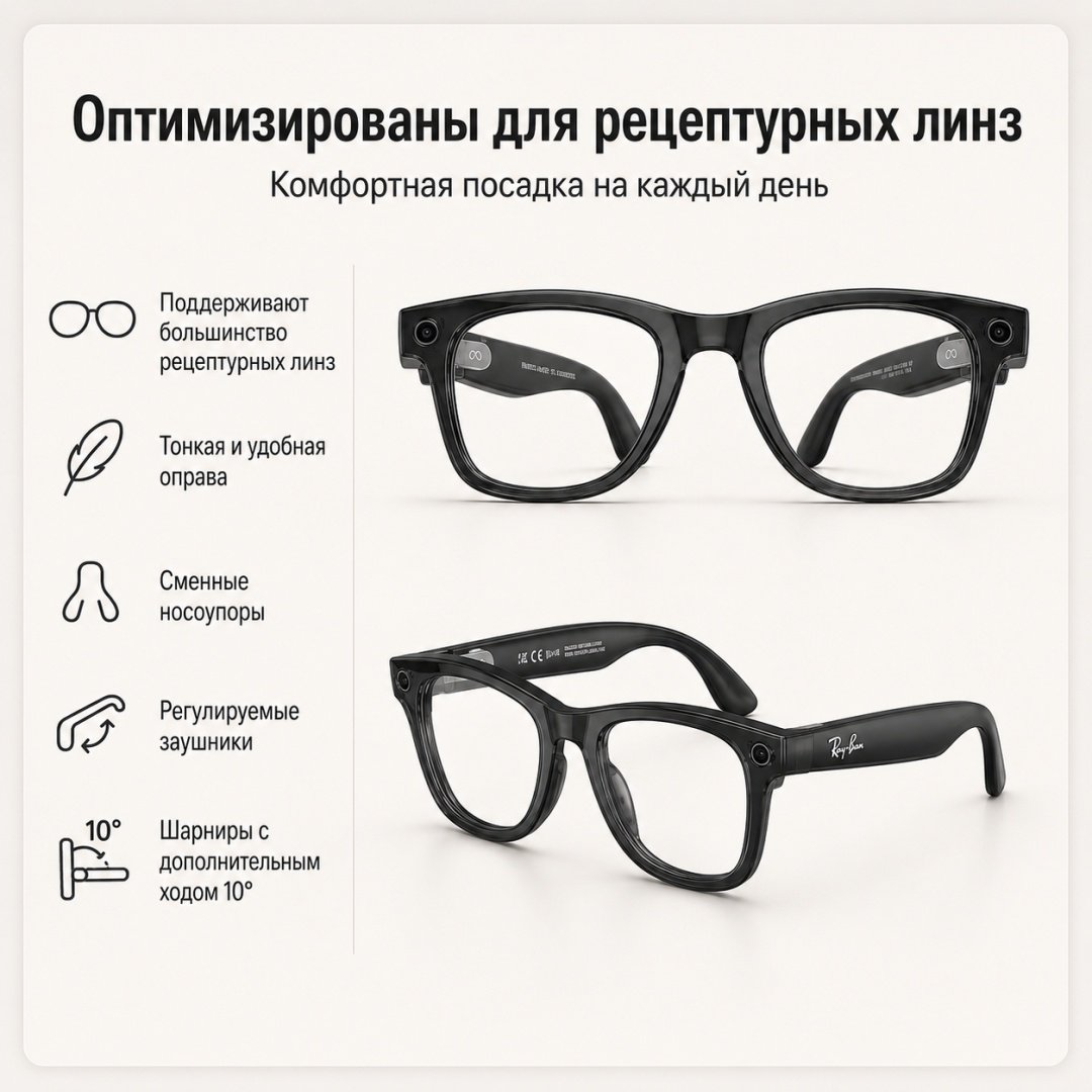 Смарт-очки Meta Blayzer Optics GEN2 Transparent черный купить,NaN