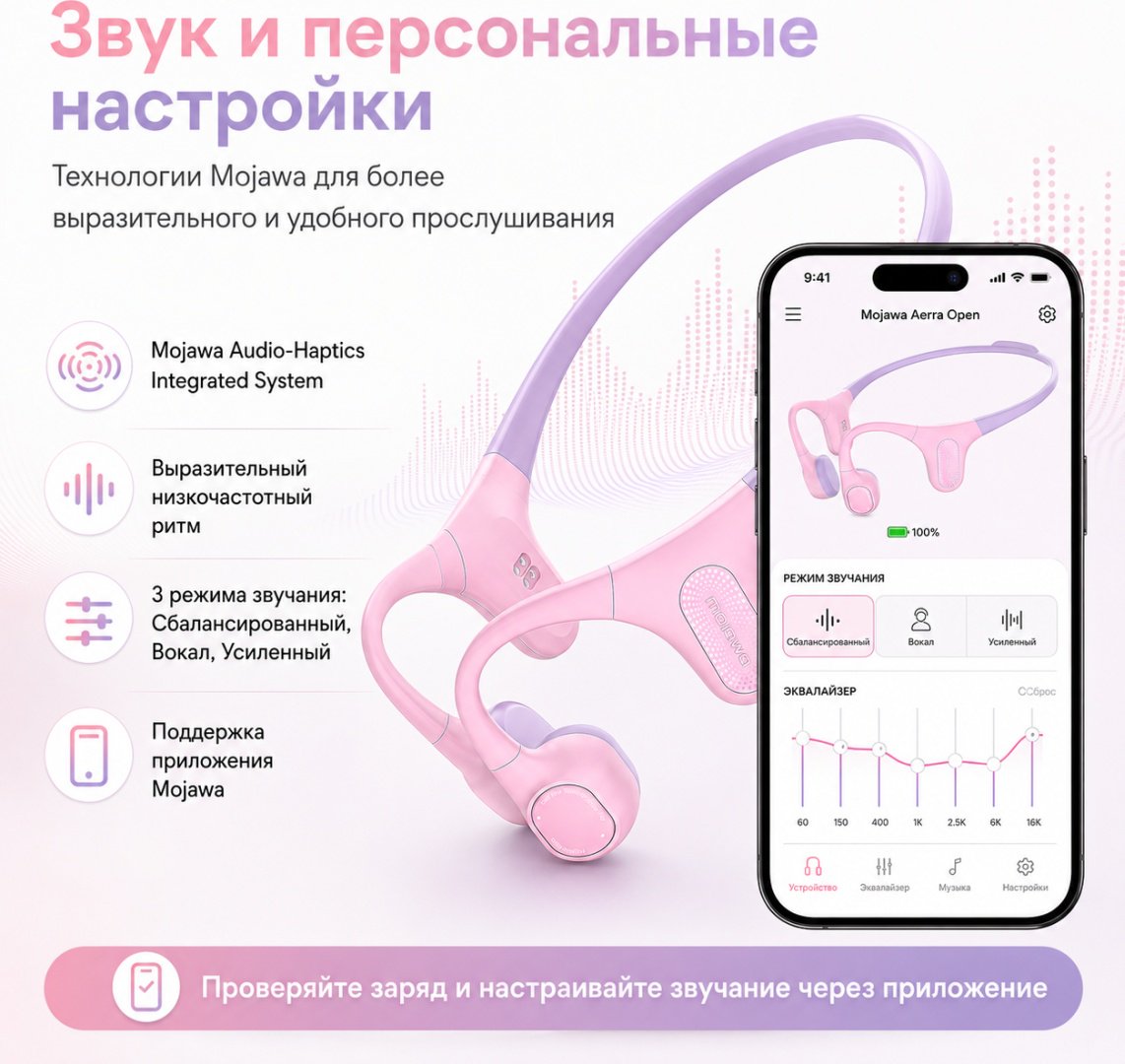 Наушники Mojawa Aerra Open розовый купить,75945