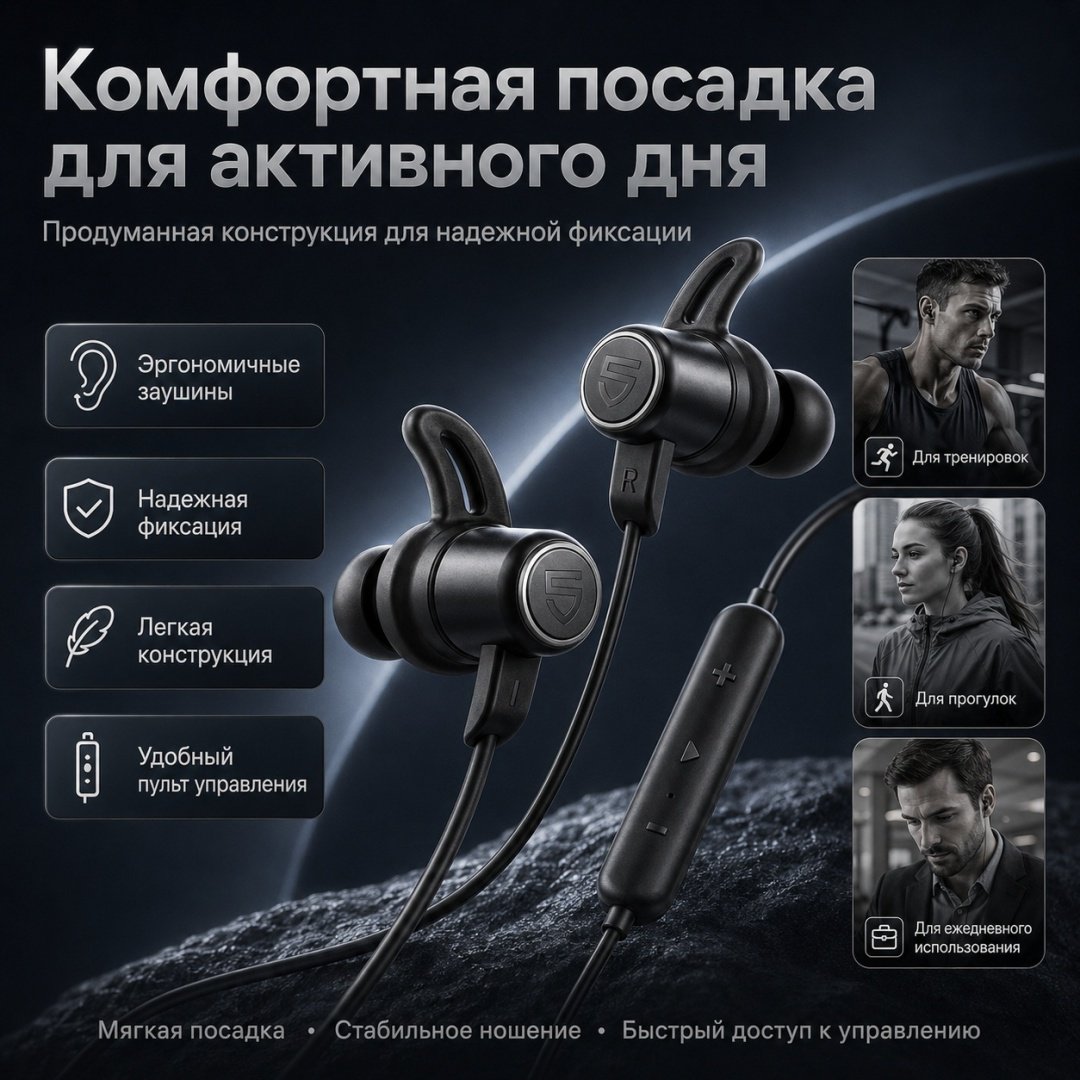 Наушники SoundPEATS Q35 HD+ черный купить,14950