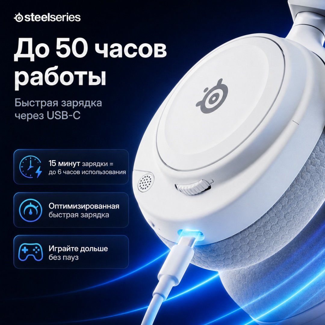 Наушники SteelSeries Arctis Nova 7P Wireless Gen 2 белый купить,171350