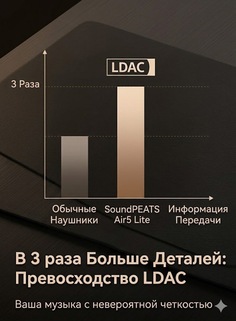 Наушники SoundPEATS Air 5 Lite черный купить,31050