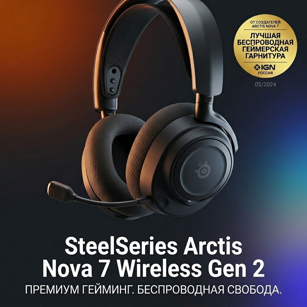 Наушники SteelSeries Arctis Nova 7 Wireless Gen 2 черный