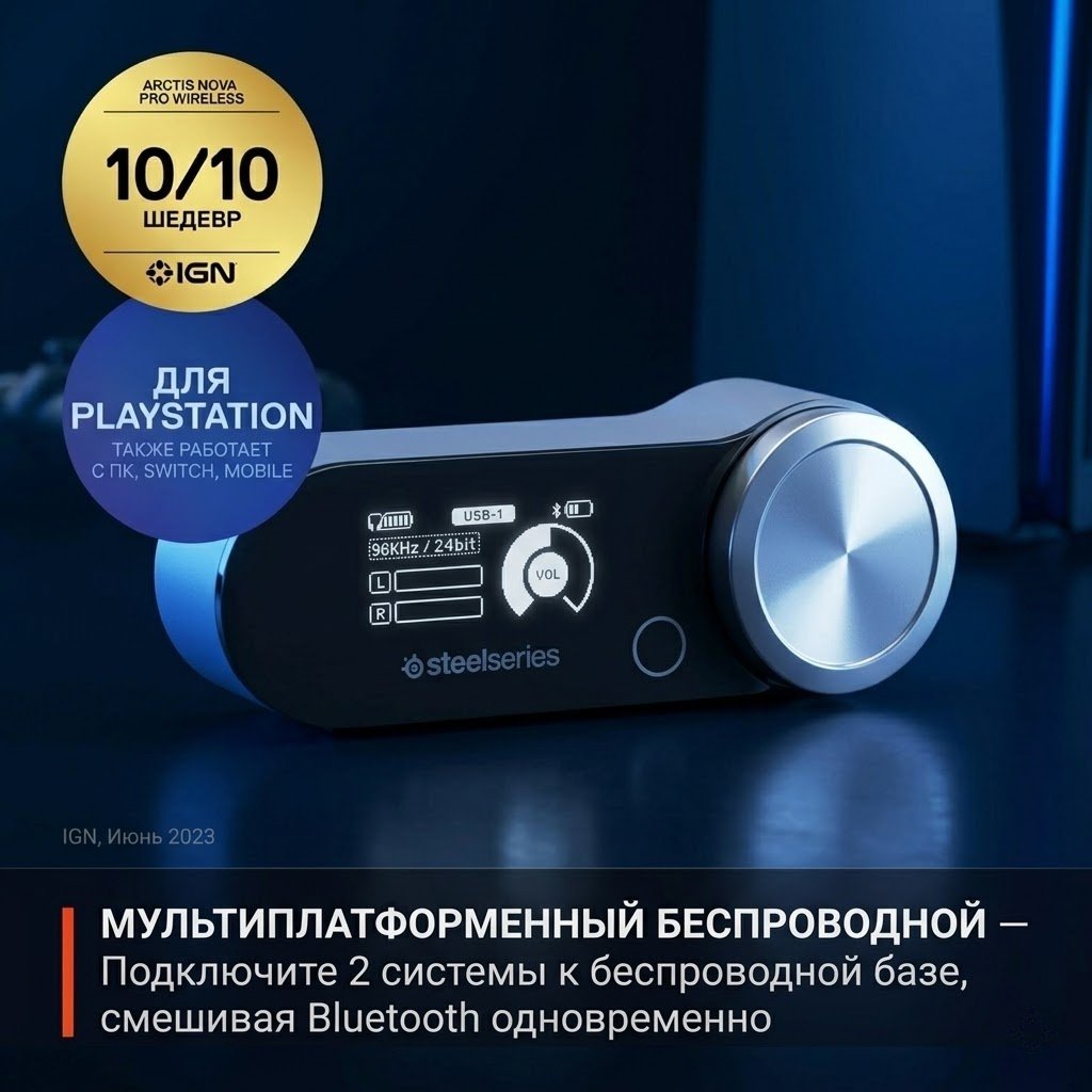 Наушники SteelSeries Arctis Nova Pro For PlayStation Wireless белый купить,240350