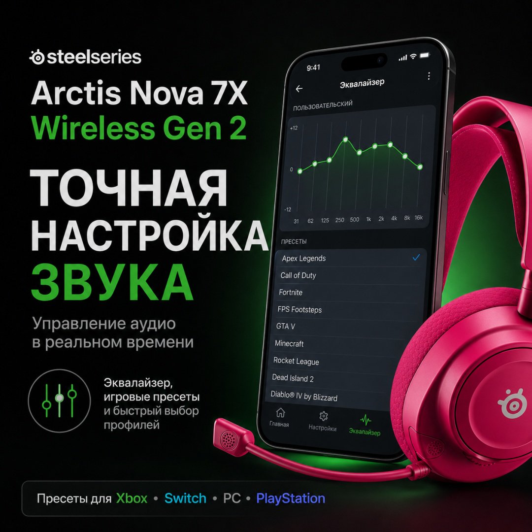 Наушники SteelSeries Arctis Nova 7X Wireless Gen 2 розовый