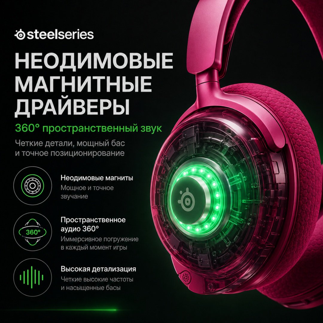 Наушники SteelSeries Arctis Nova 7X Wireless Gen 2 розовый