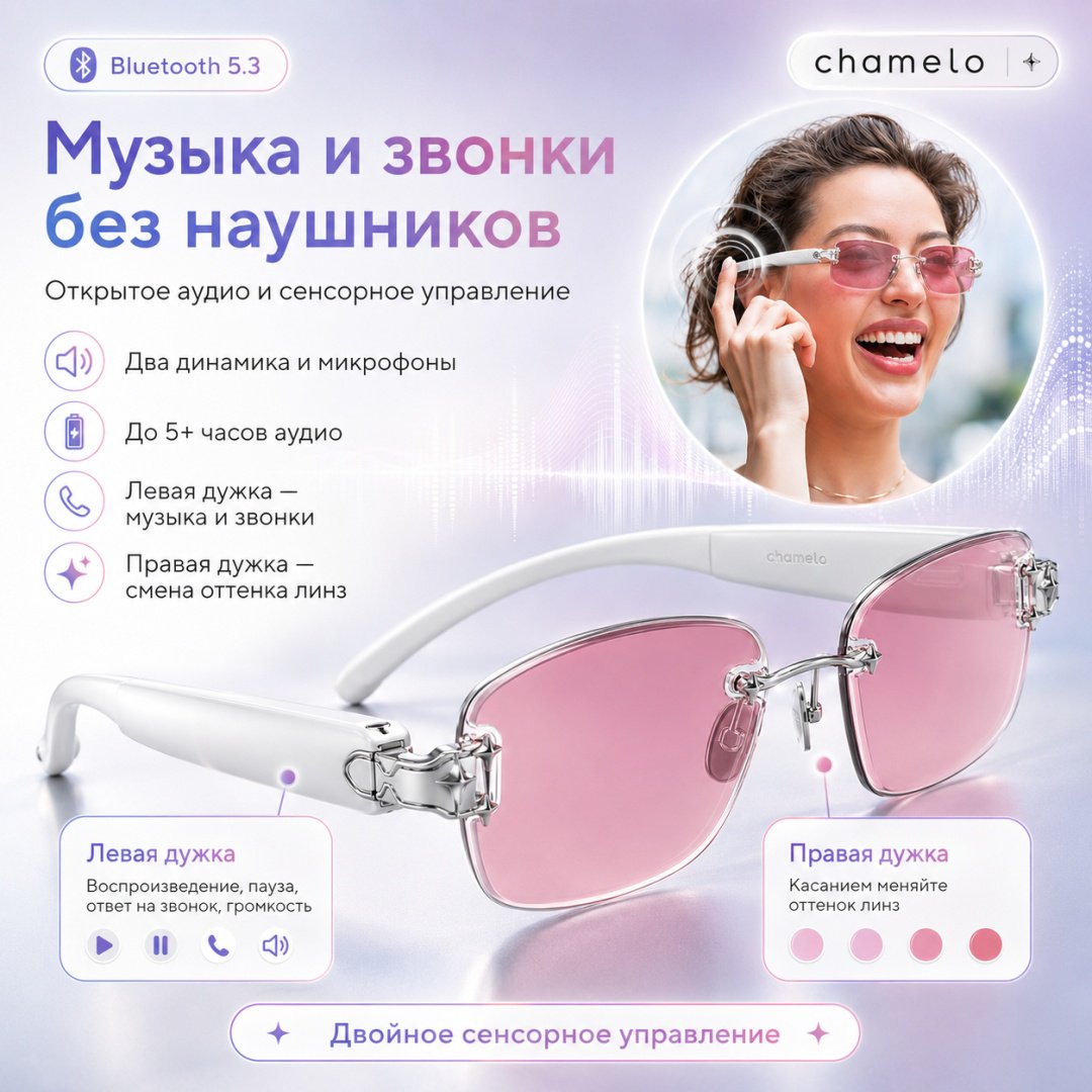 Смарт-очки Aura Audio белый купить,NaN