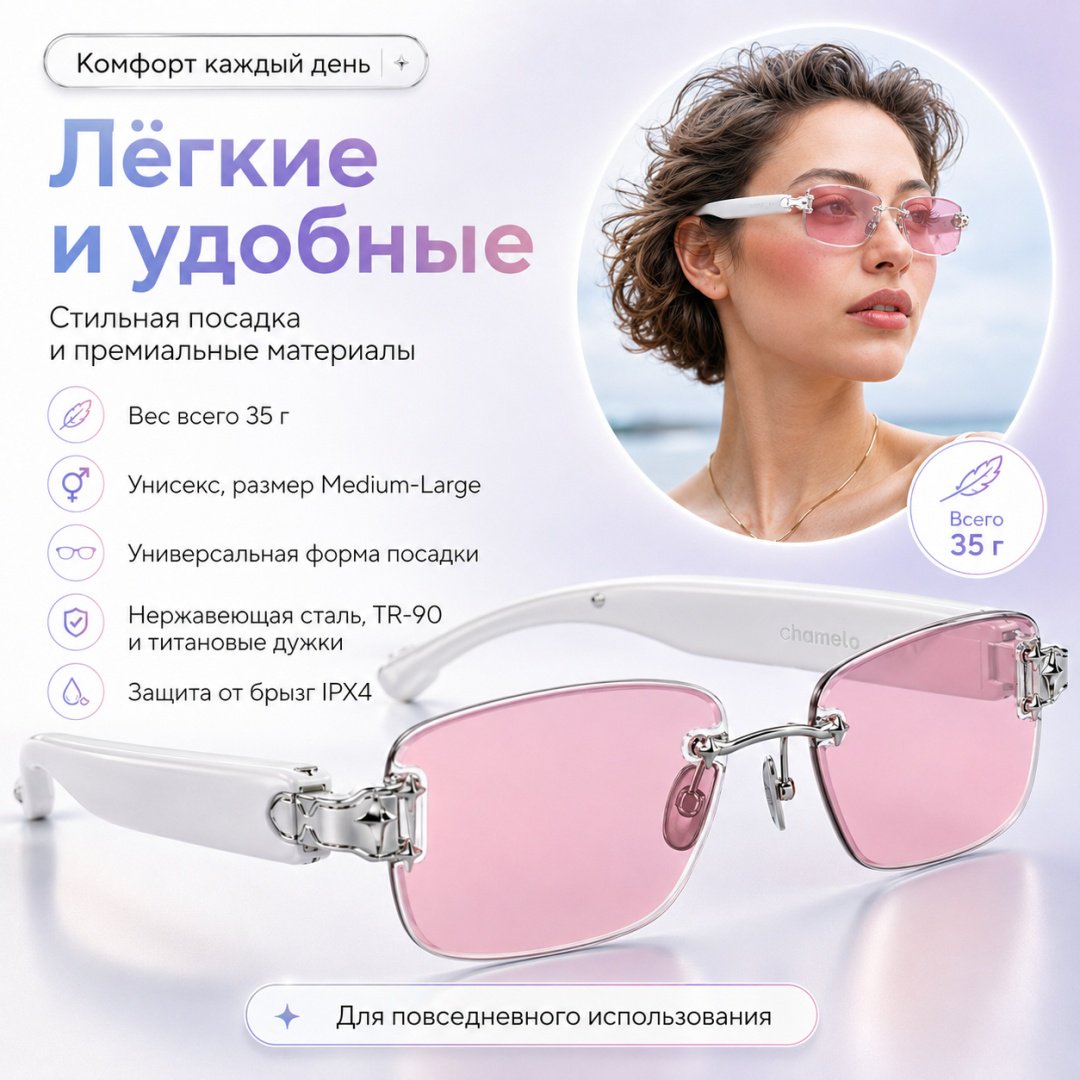 Смарт-очки Aura Audio белый купить,NaN