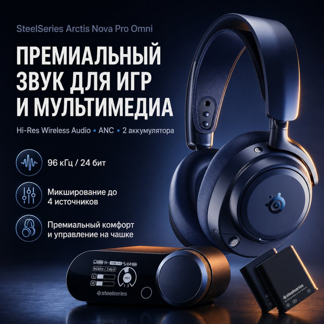 Наушники SteelSeries Arctis Nova Pro Omni синий купить,NaN