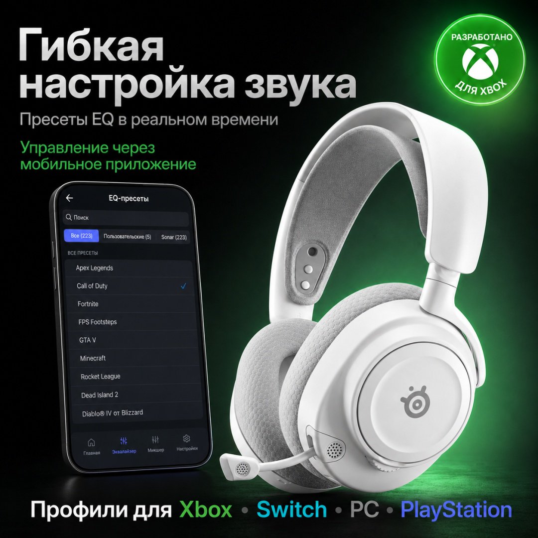 Наушники SteelSeries Arctis Nova 7X Wireless Gen 2 белый купить,171350