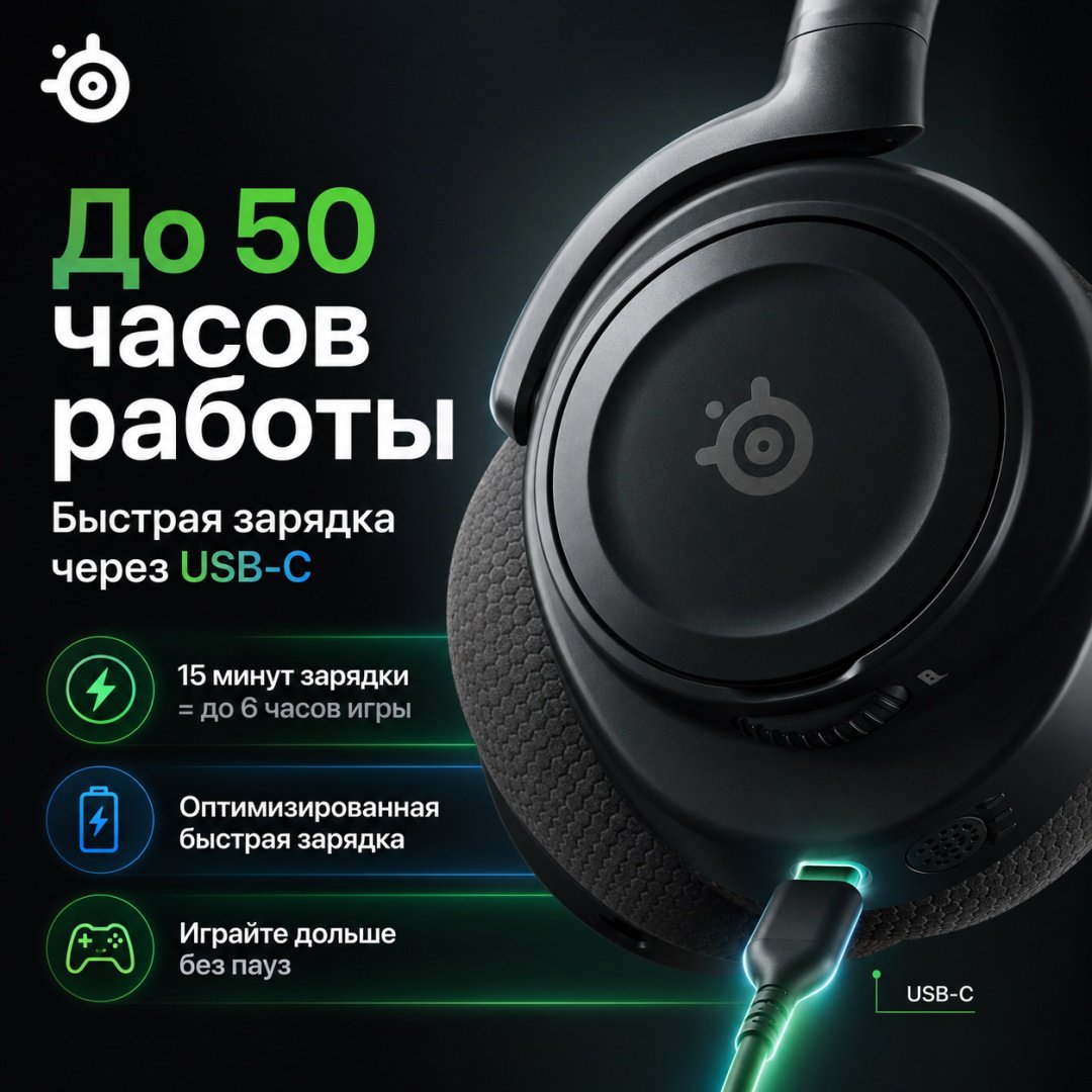 Наушники SteelSeries Arctis Nova 7X Wireless Gen 2 черный купить,171350