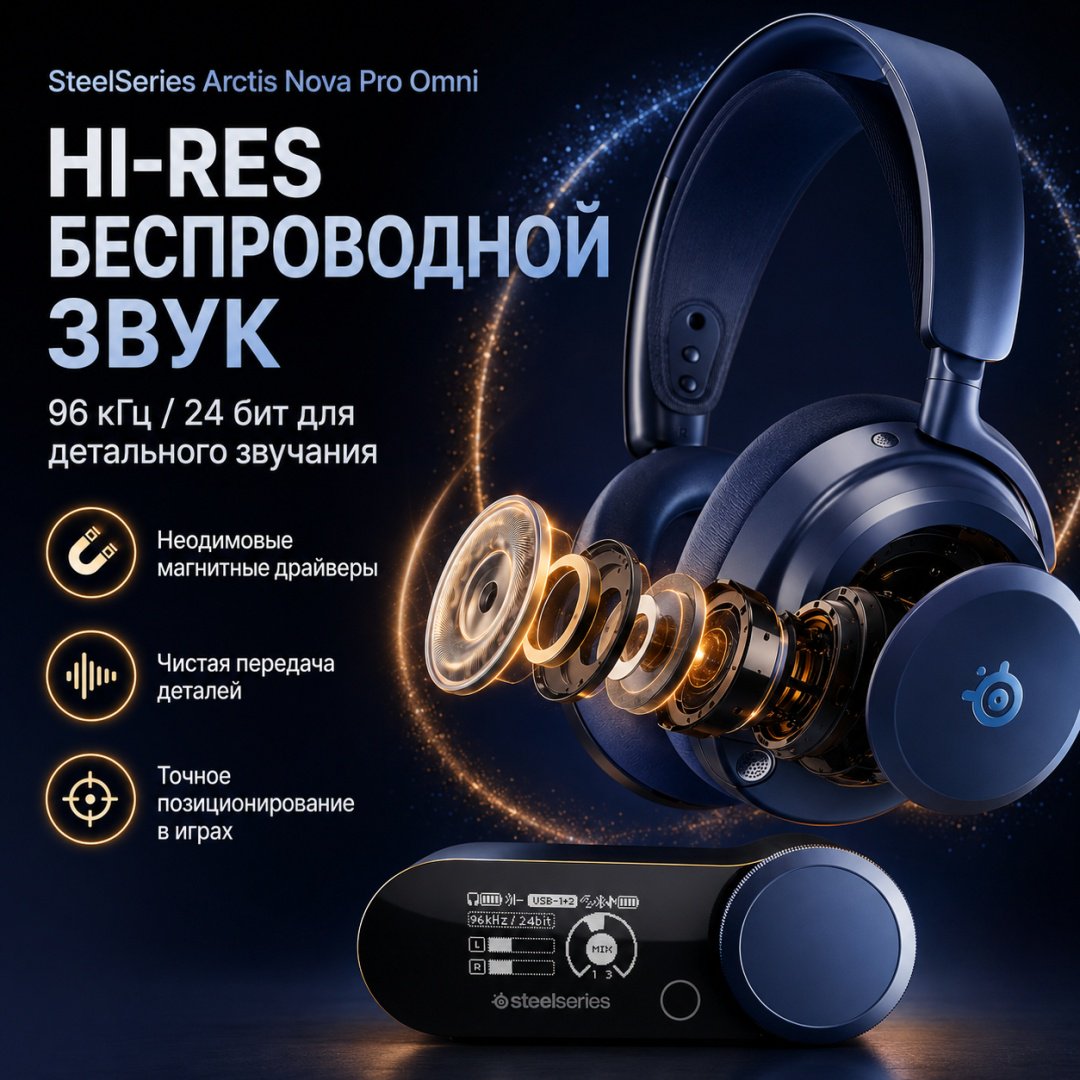 Наушники SteelSeries Arctis Nova Pro Omni синий купить,NaN