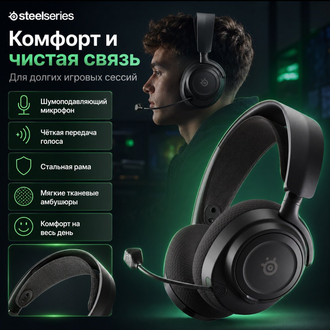 Наушники SteelSeries Arctis Nova 7X Wireless Gen 2 черный купить,171350