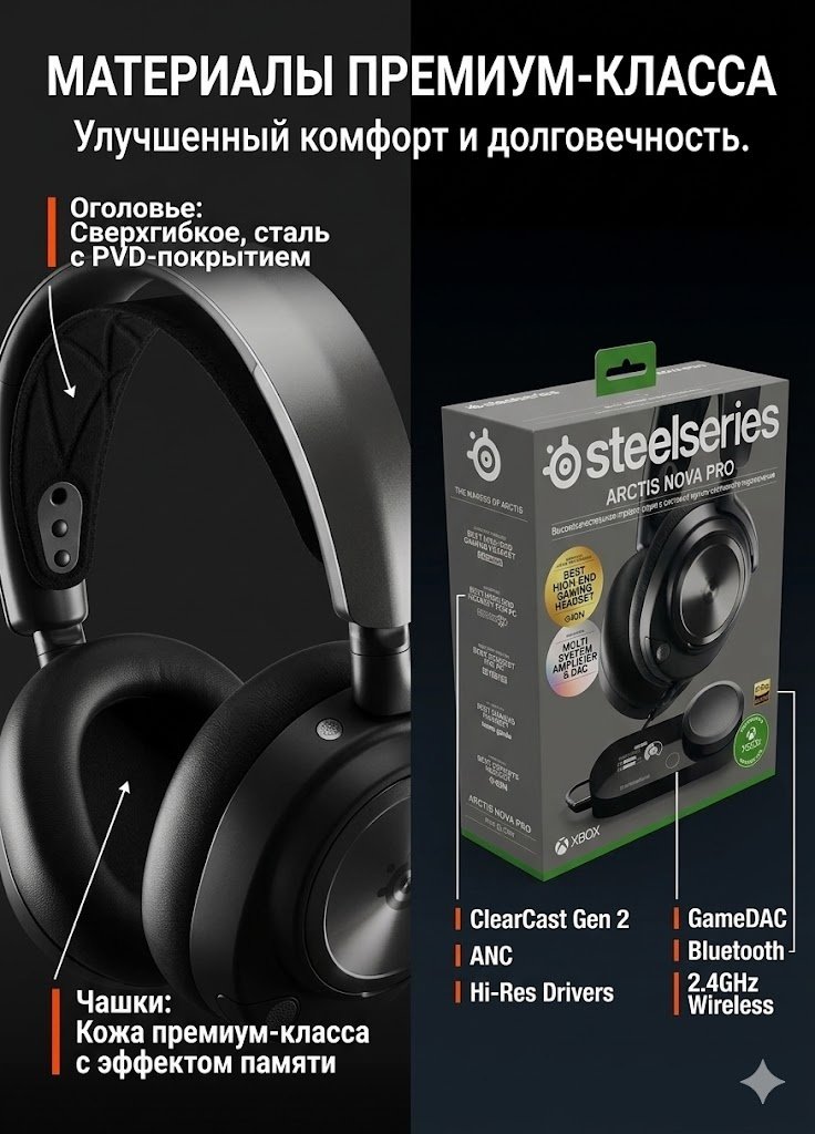 Наушники SteelSeries Arctis Nova Pro For Xbox Wireless черный - ForteMarket Наушники SteelSeries Arctis Nova Pro For Xbox Wireless черный купить,286350