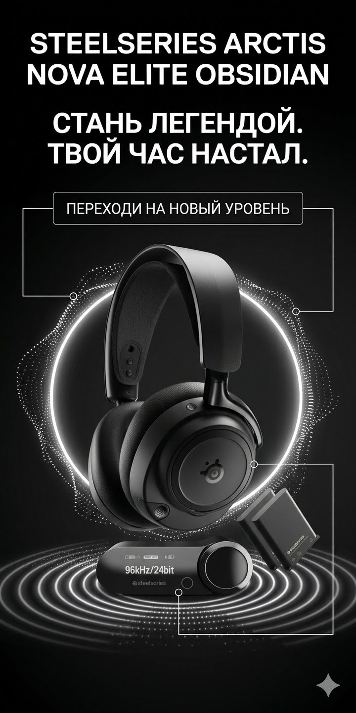 Наушники SteelSeries Arctis Nova Elite черный купить,520148