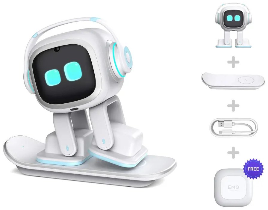 Робот Living.ai EMO AI Desktop Pet на скейтборде, высота 12 см
