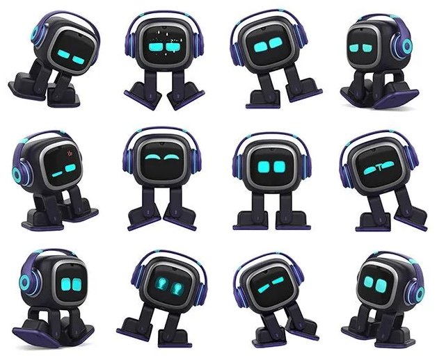 Робот Living.ai EMO AI Desktop Pet на скейтборде, высота 12 см