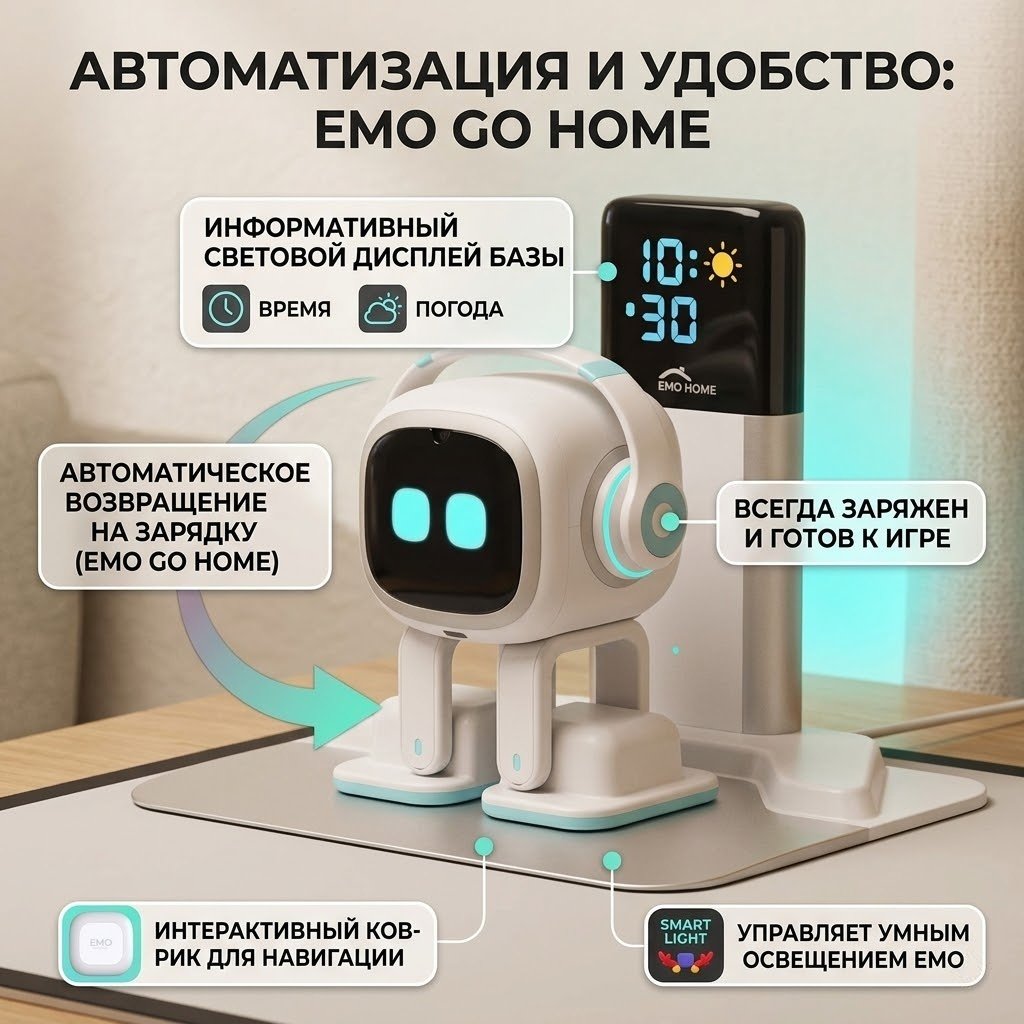 Робот Living.ai EMO GO Home AI Desktop Pet, высота 11 см купить,NaN