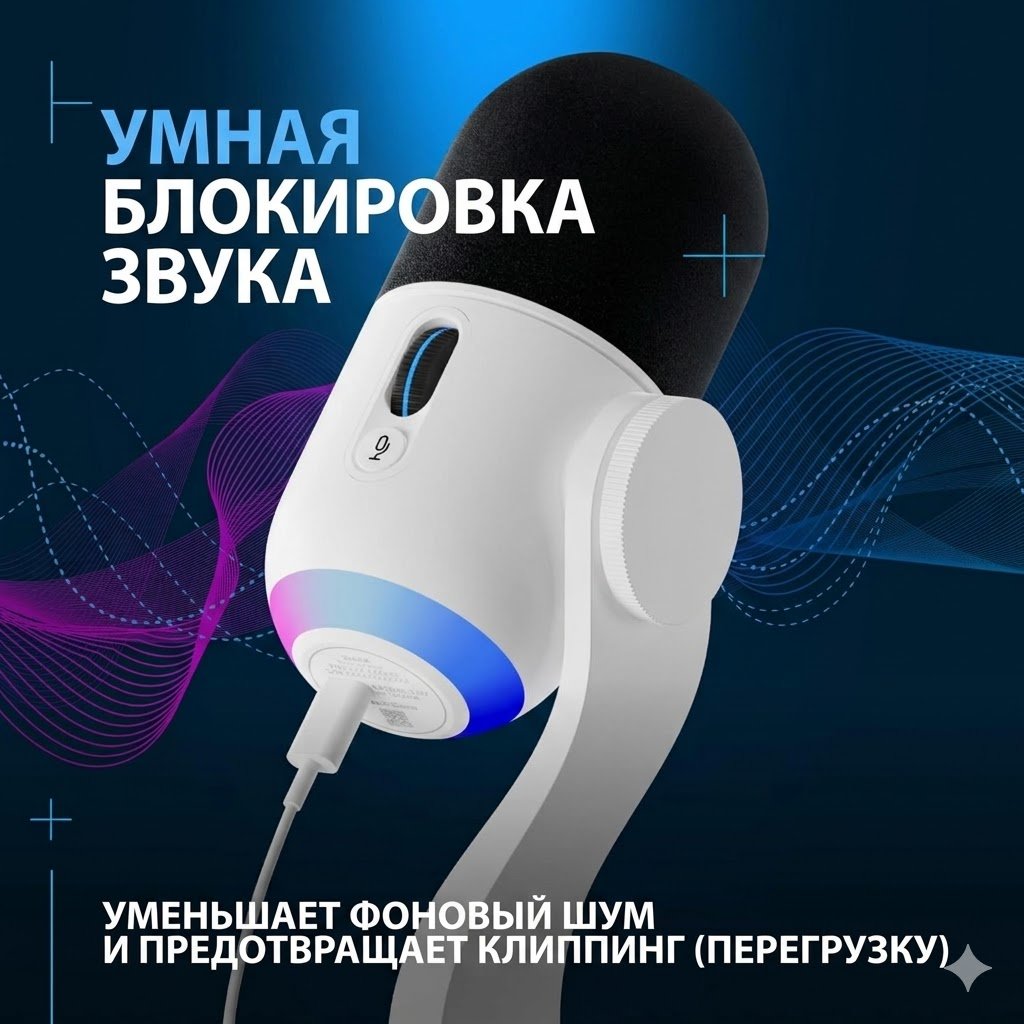 Микрофон Logitech Yeti GX белый купить,114742