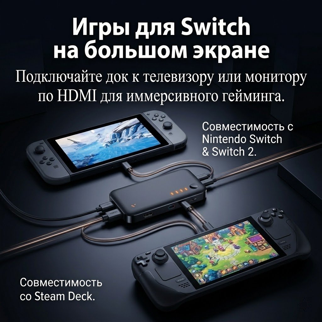 Адаптер VITURE Pro Mobile Dock черный купить,111248
