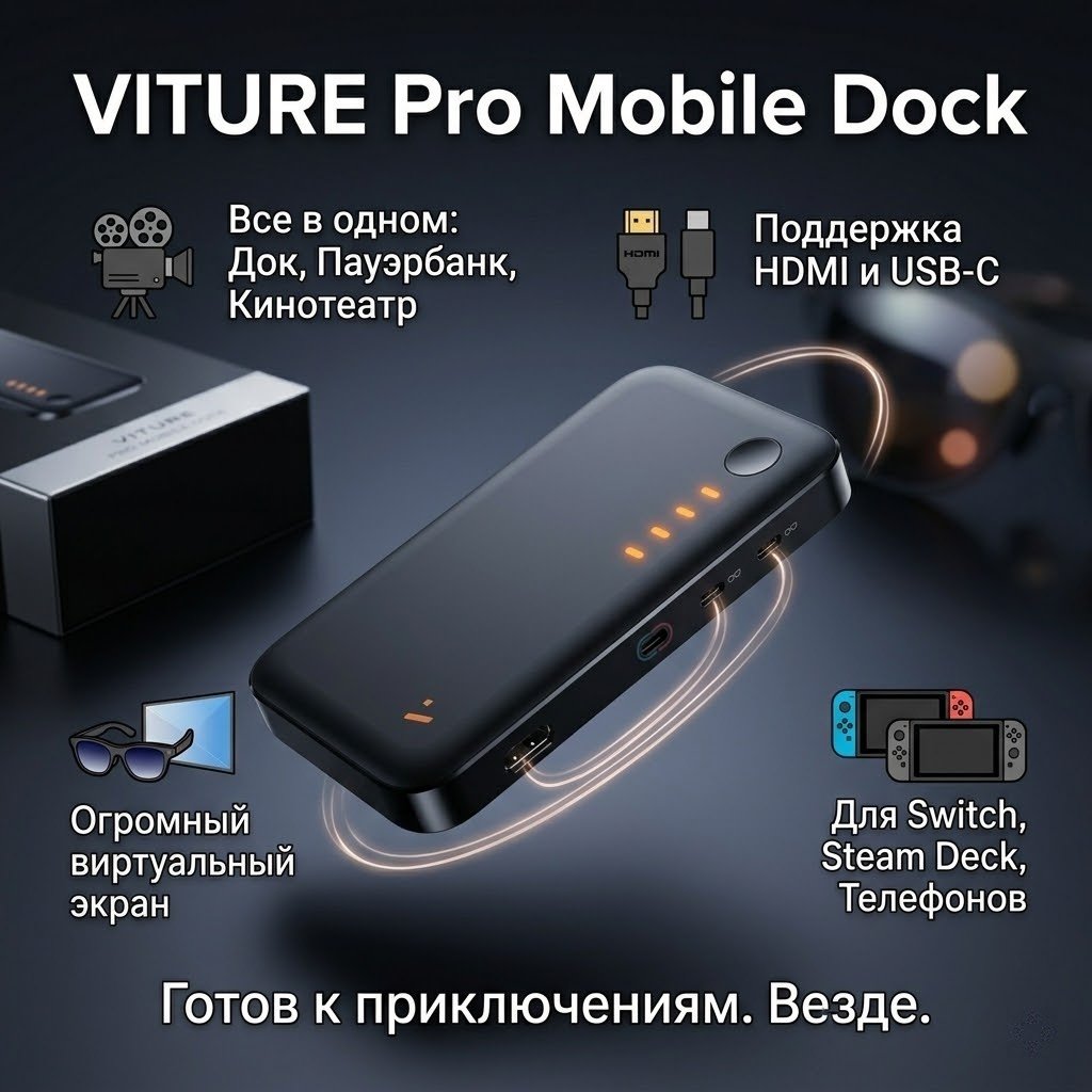 Адаптер VITURE Pro Mobile Dock черный купить,111248