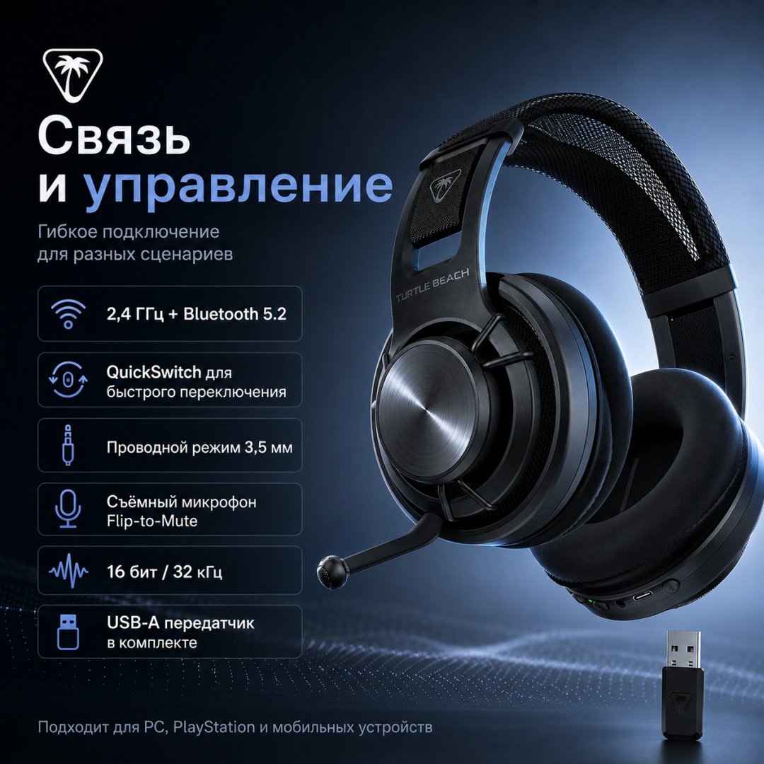 Наушники Turtle Beach Atlas Air черный купить,NaN