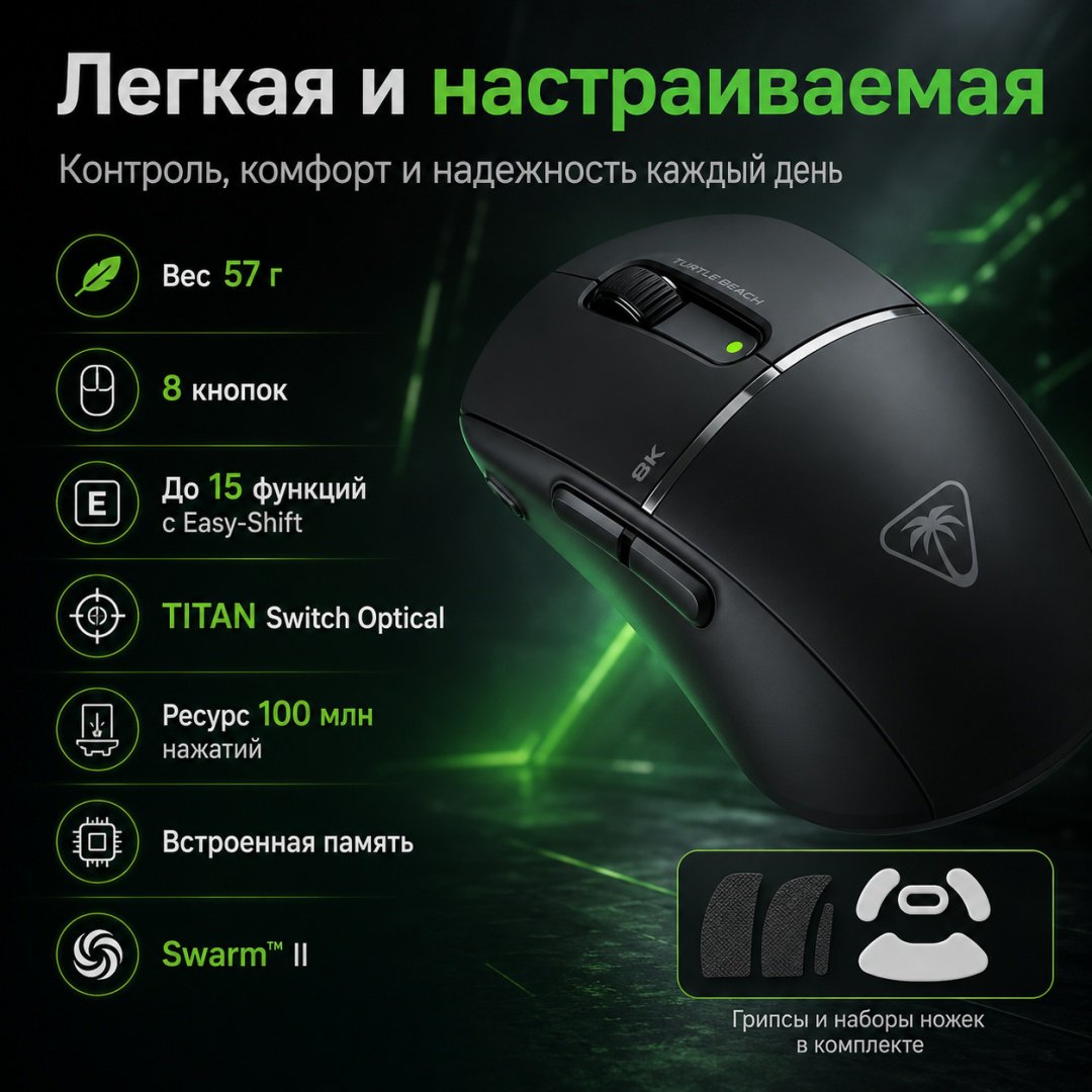 Мышь Turtle Beach Burst II Pro черный купить,NaN