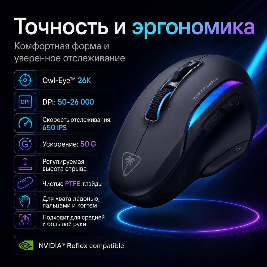 Мышь Turtle Beach Kone II Air черный купить,NaN