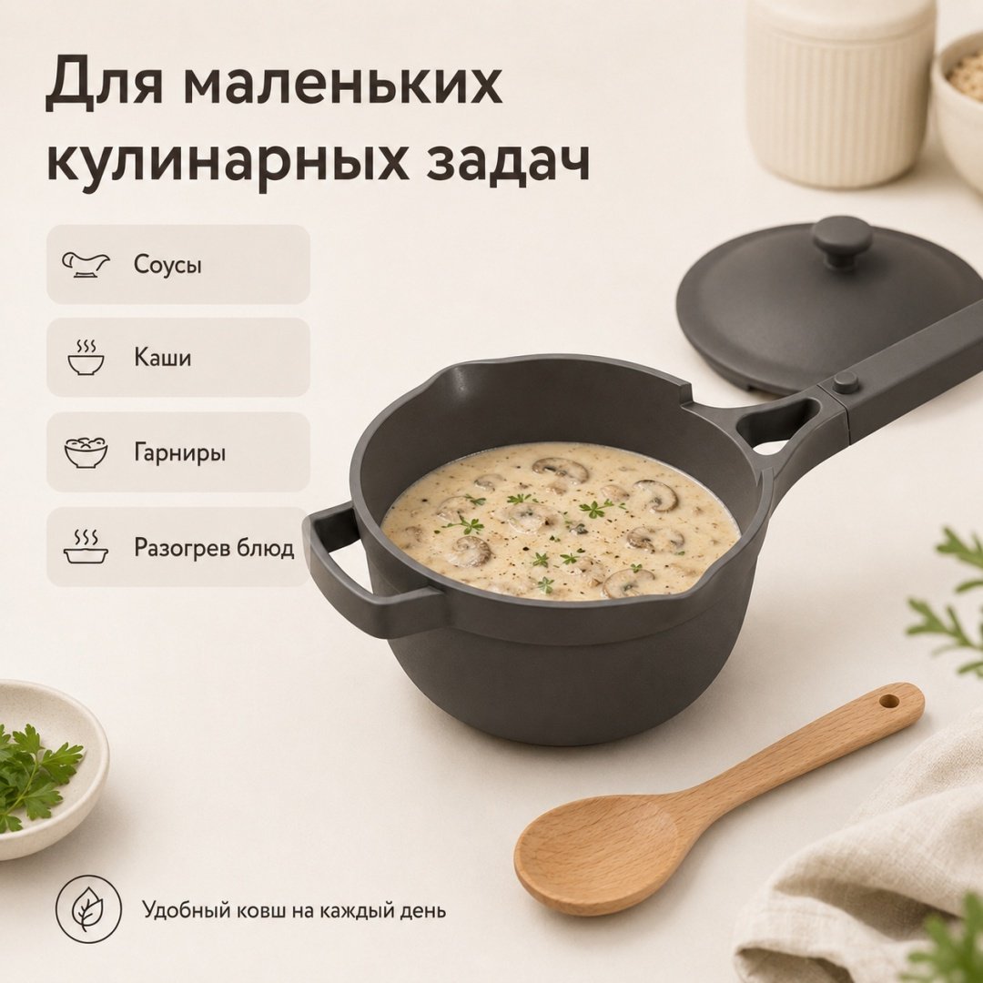 Ковш 2.4 л, OUR PLACE Mini Perfect Pot 22 см керамика купить,NaN