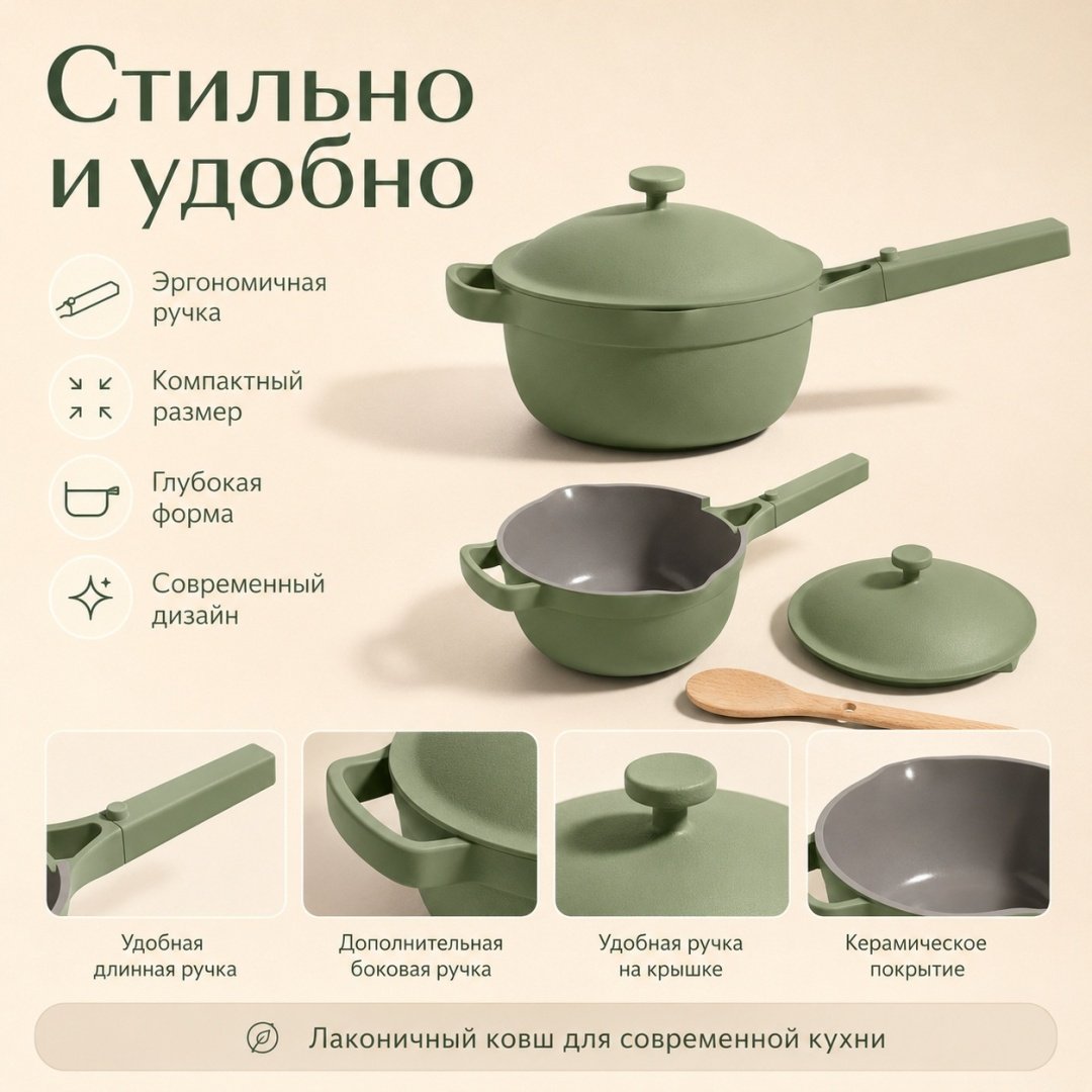 Ковш 2.4 л, OUR PLACE Mini Perfect Pot 22 см сталь