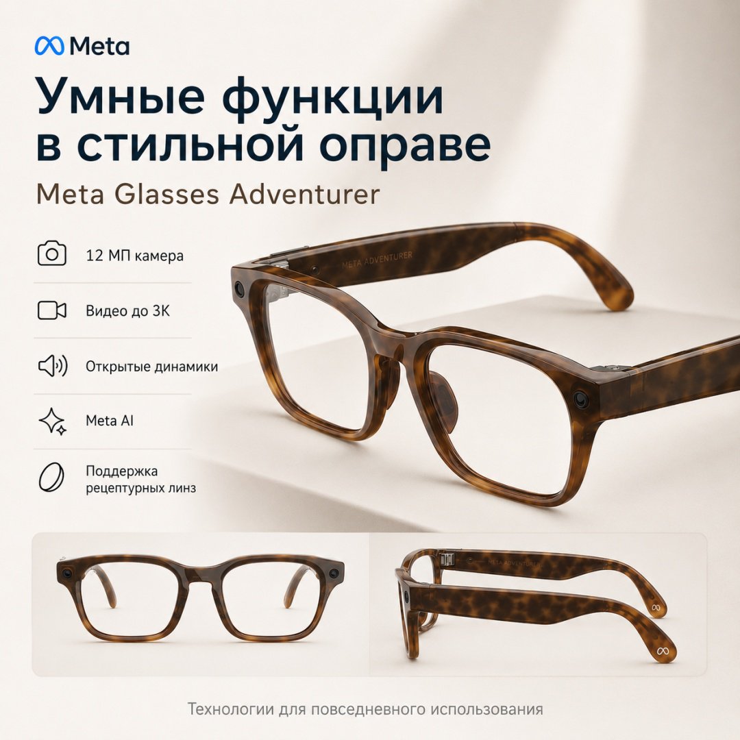 Смарт-очки Meta Adventurer коричневый купить,NaN