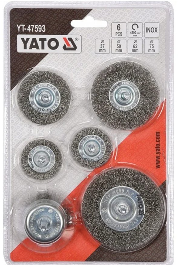 YATO шлифовальная щетка YT-47593 Щетка YATO/Артикул YT-47593 37 мм, 6 шт купить,NaN