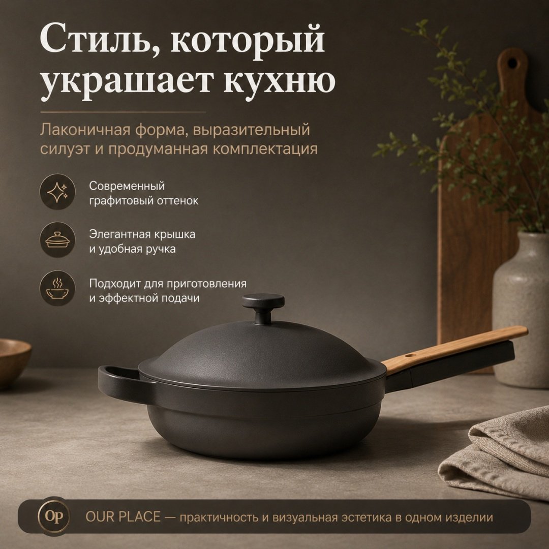 Сковорода OUR PLACE USA Always Char 26.5 см с антипригарным покрытием, алюминий купить,126500