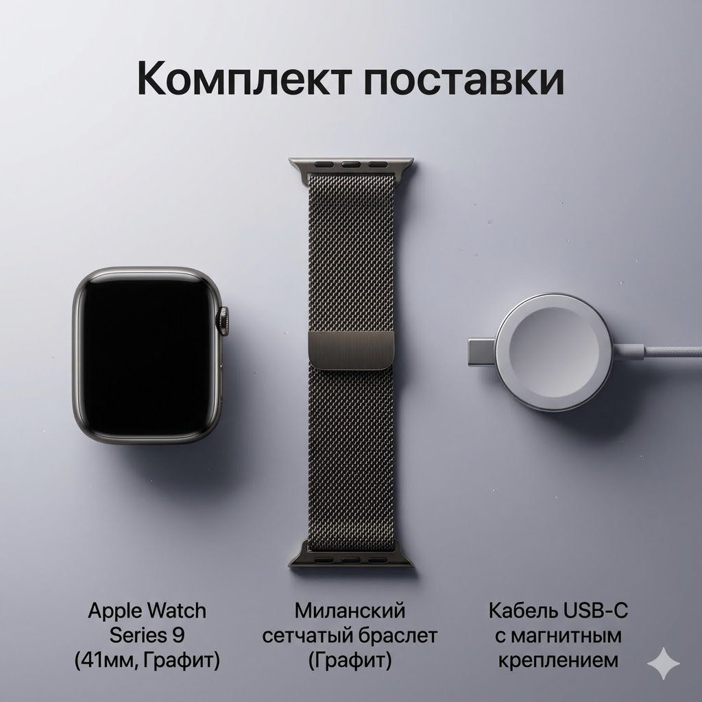 Смарт-часы Apple Watch Series 9 GPS 41 мм графитовый-серый купить,NaN