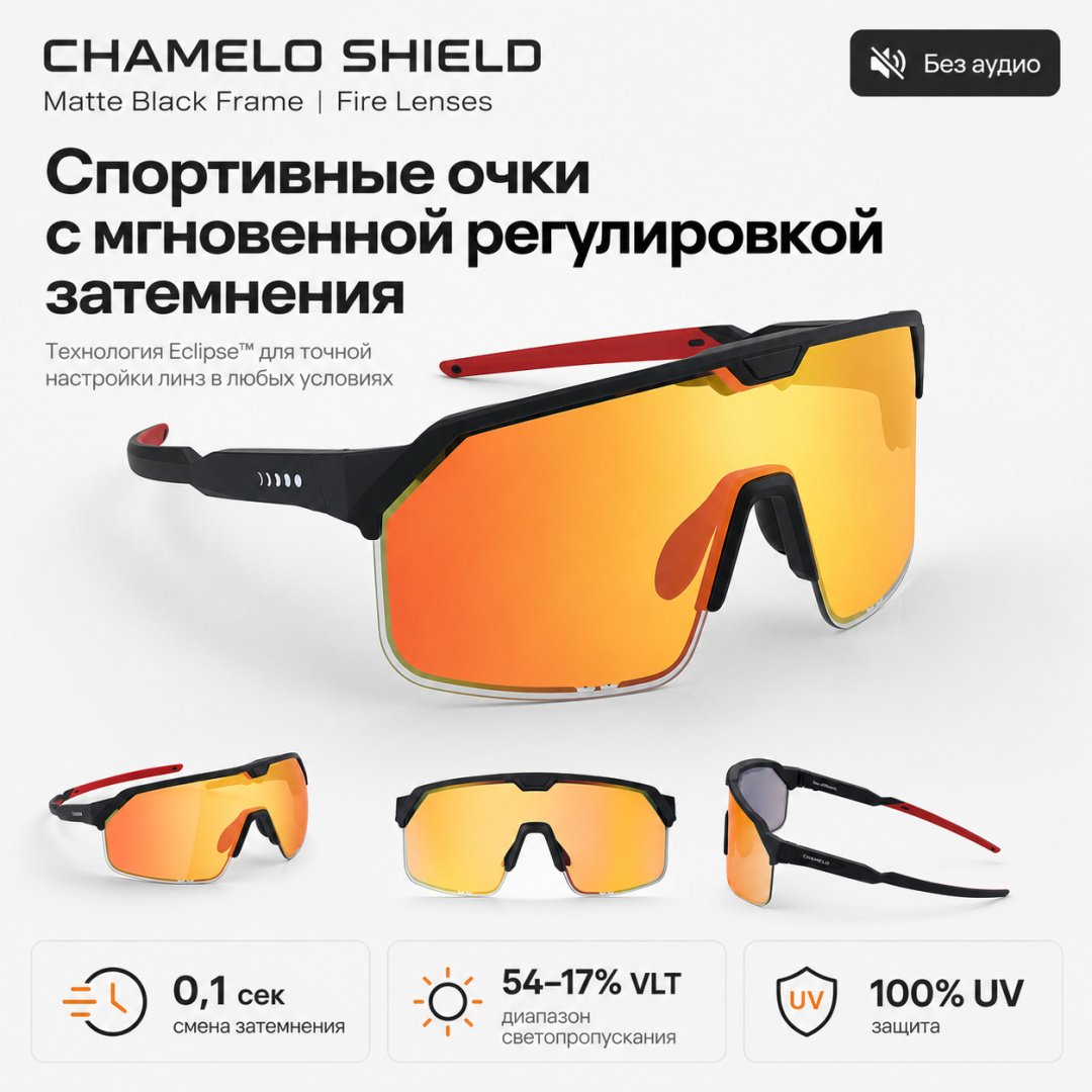 Смарт-очки Chamelo Shield черный купить,NaN