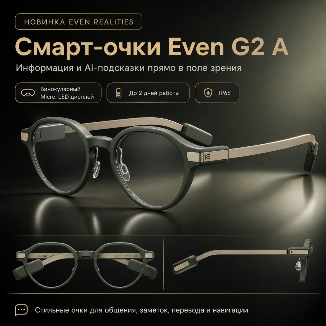 Смарт-очки Even Realities G2 A зеленый купить,NaN