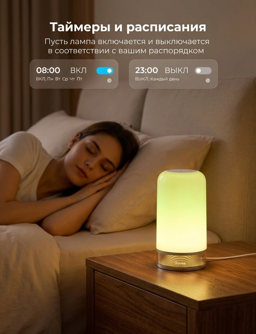 Настольная лампа Govee RGBIC E26, 10 Вт, пластик купить,56377