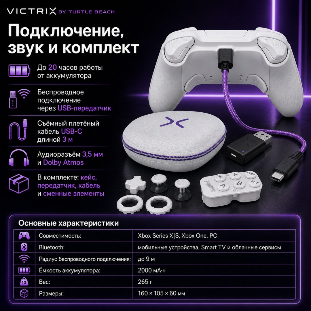 Игровой контроллер Victrix Pro BFG Reloaded Wireless Modular Controller Xbox белый купить,NaN