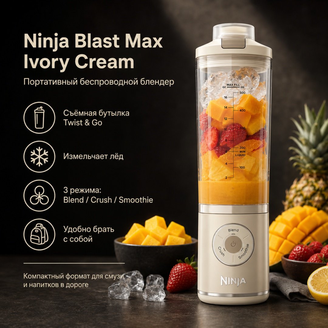 Блендер портативный Ninja Blast Max коричневый купить,90850