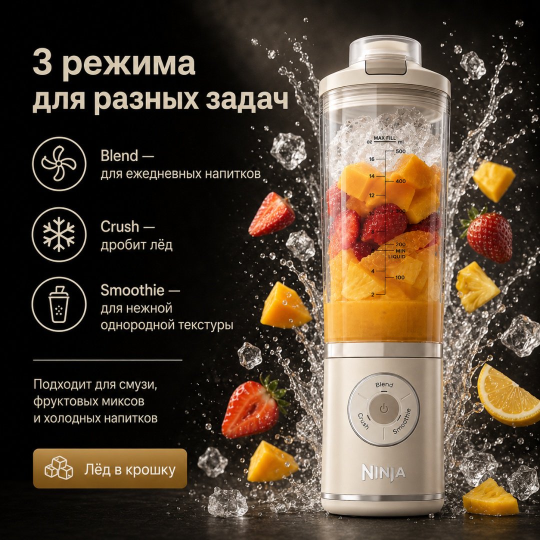 Блендер портативный Ninja Blast Max коричневый купить,90850