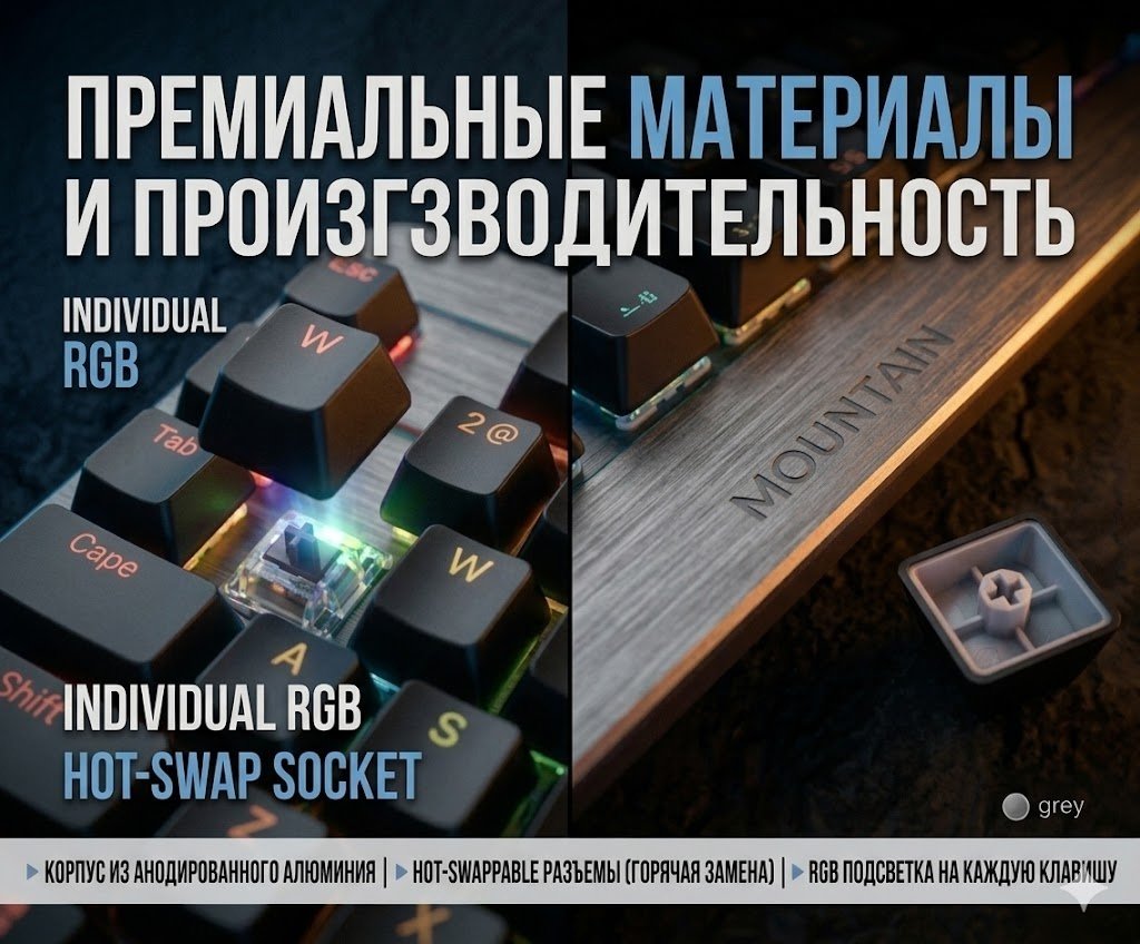Клавиатура Mountain Everest Max серый