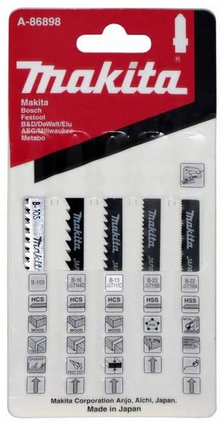 Пилки для лобзика по дереву 5 шт. Makita A-86898 купить,NaN