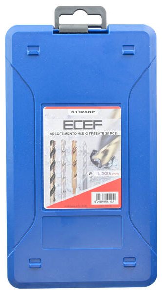 Сверло Ecef набор сверл 1-13 мм HSS-G спиральное 51125RP , 25 шт. купить,NaN