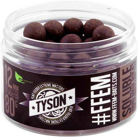 Бойлы FFEM  Super Soluble Boilies Tyson 12mm 80г черные купить,NaN