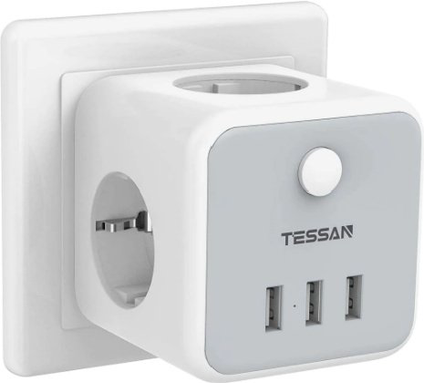 Сетевой фильтр Tessan TS-301-DE серый купить,NaN