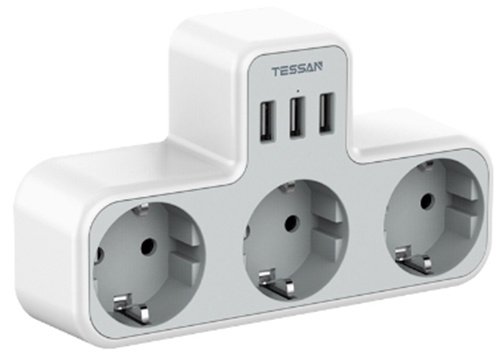 Сетевой фильтр Tessan TS-323 серый купить,NaN