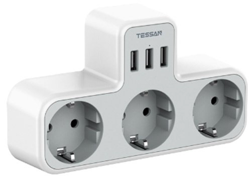 Сетевой фильтр Tessan TS-323 серый купить,NaN